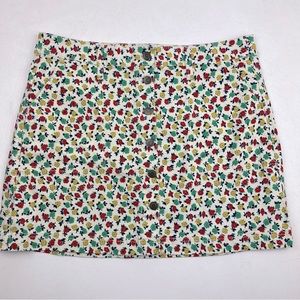 NEW J Crew Mercantile Floral Button Front Mini Skirt